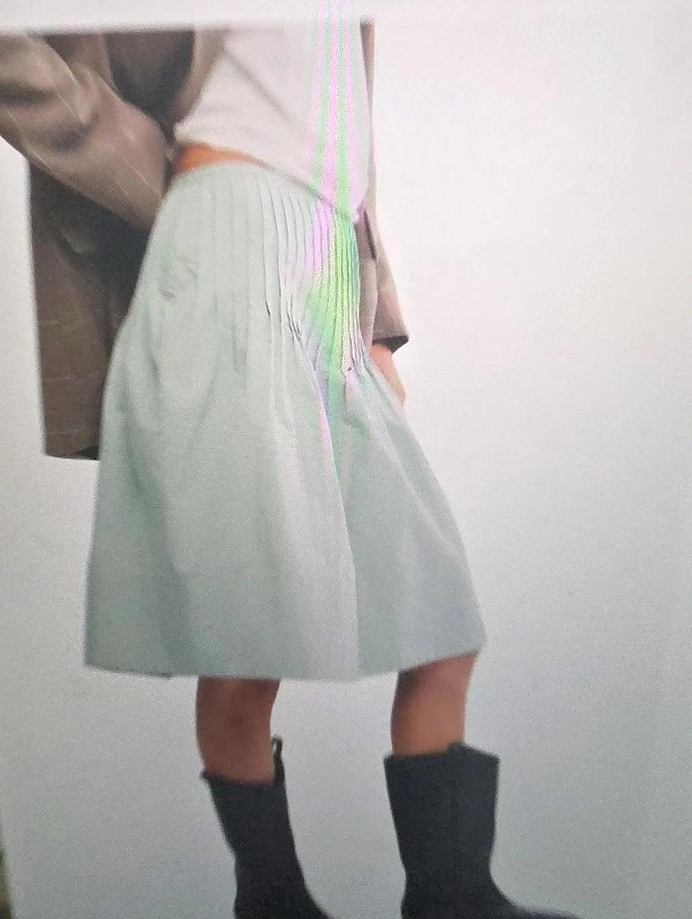 Free People Peyton Skirt Pleated Midi Skirt in Green Size 10 NWT
